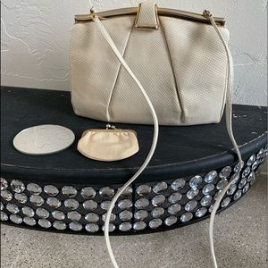 Vintage Judith Leiber purse, coin purse and mirror